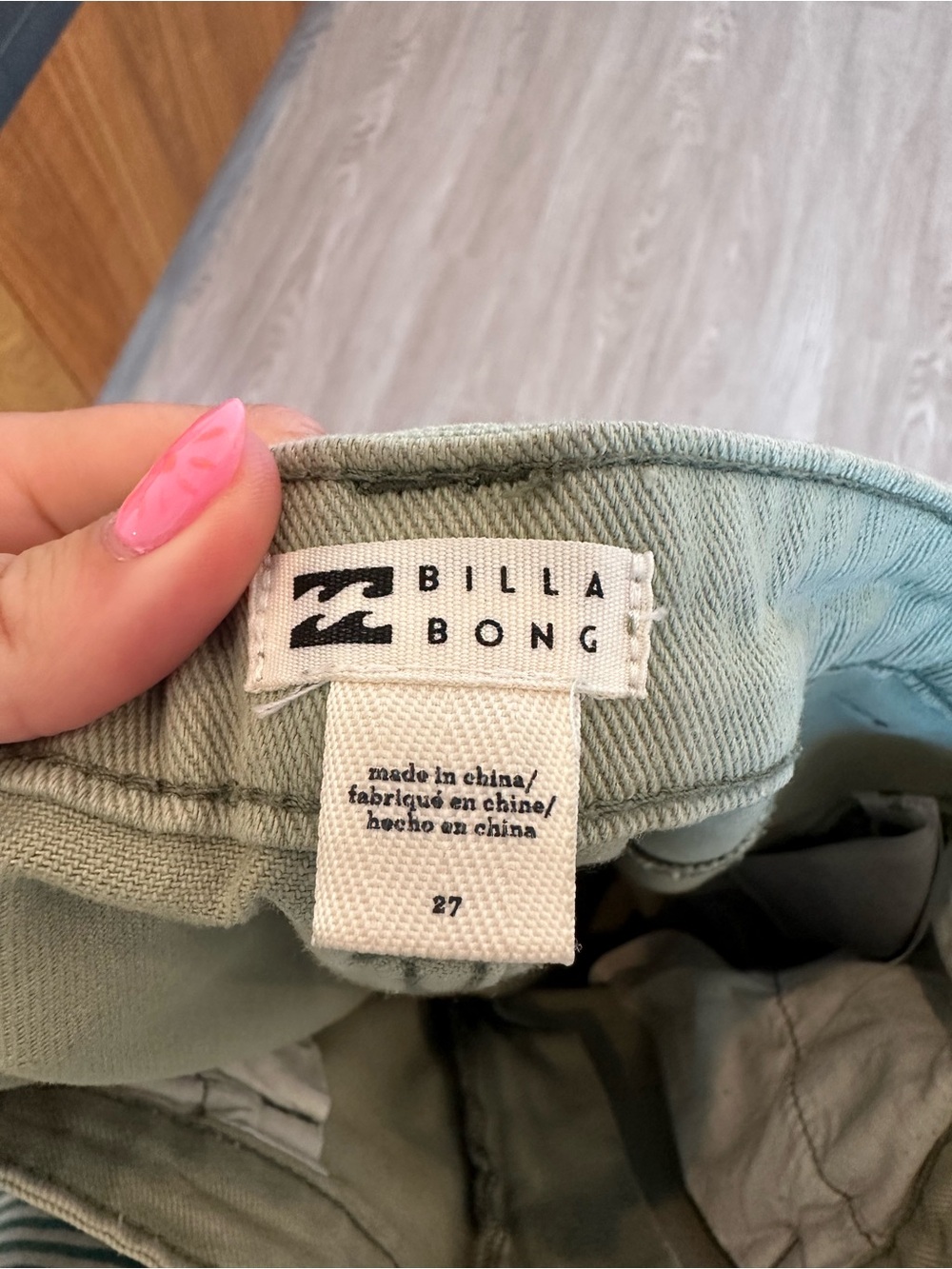 Billabong Olive Green Wide-Leg Cargo Jeans - Picture 5 of 6